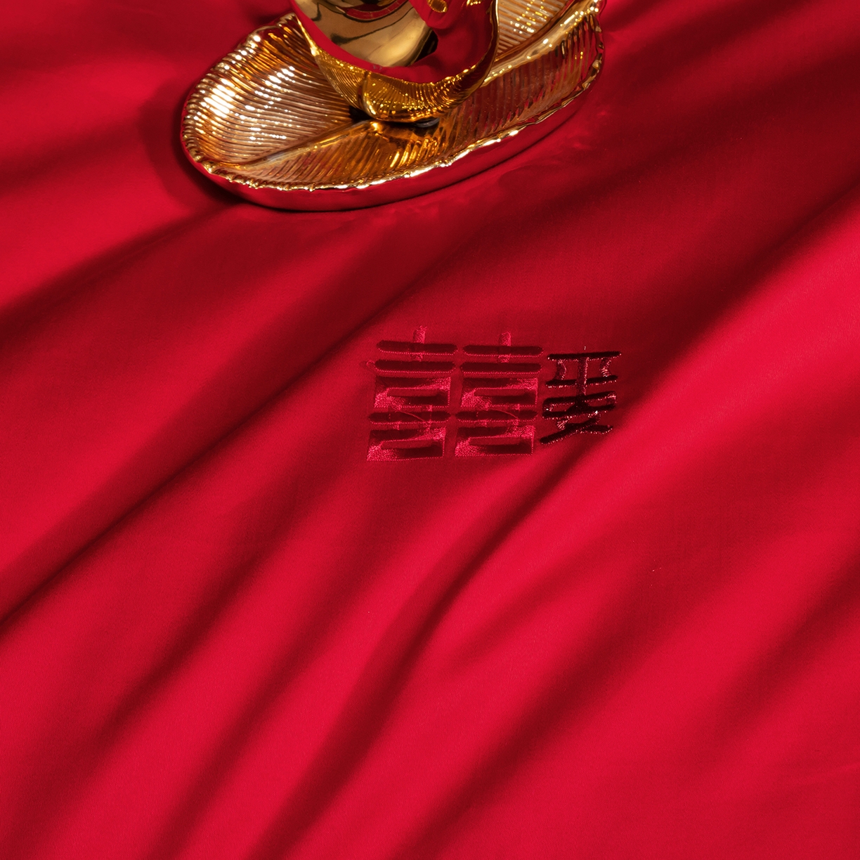 91家纺网 家纺一手货源 找家纺 柏拉图 2025新款100s贡缎长绒棉提花婚庆系列四件套多件套 如愿