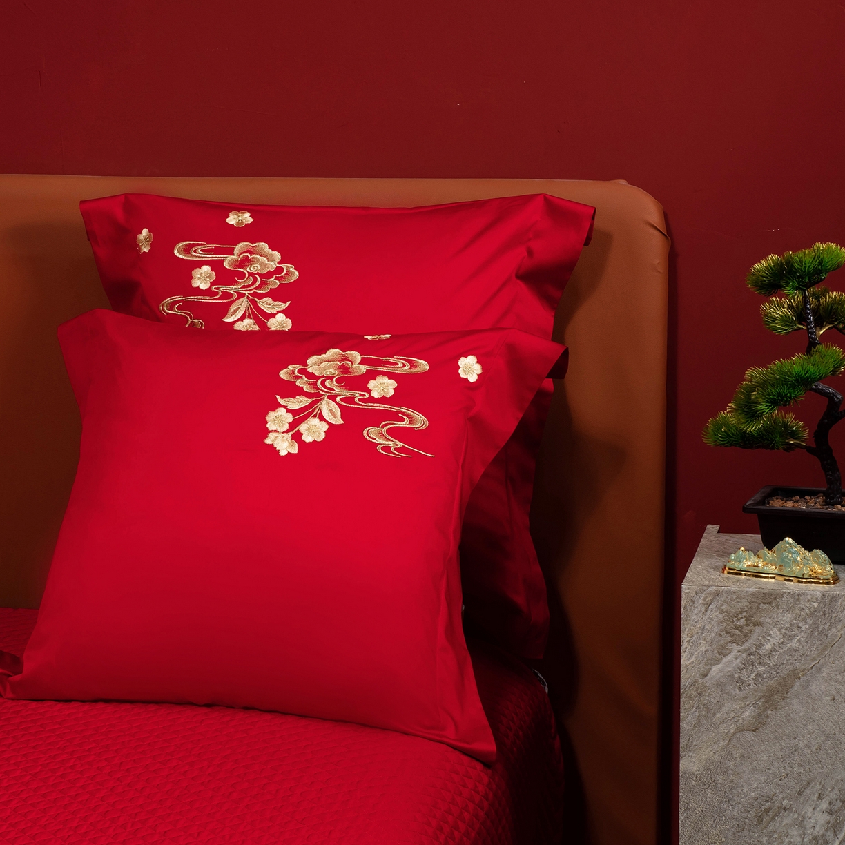 91家纺网 家纺一手货源 找家纺 柏拉图 2025新款100s贡缎长绒棉提花婚庆系列四件套多件套 柔情蜜语