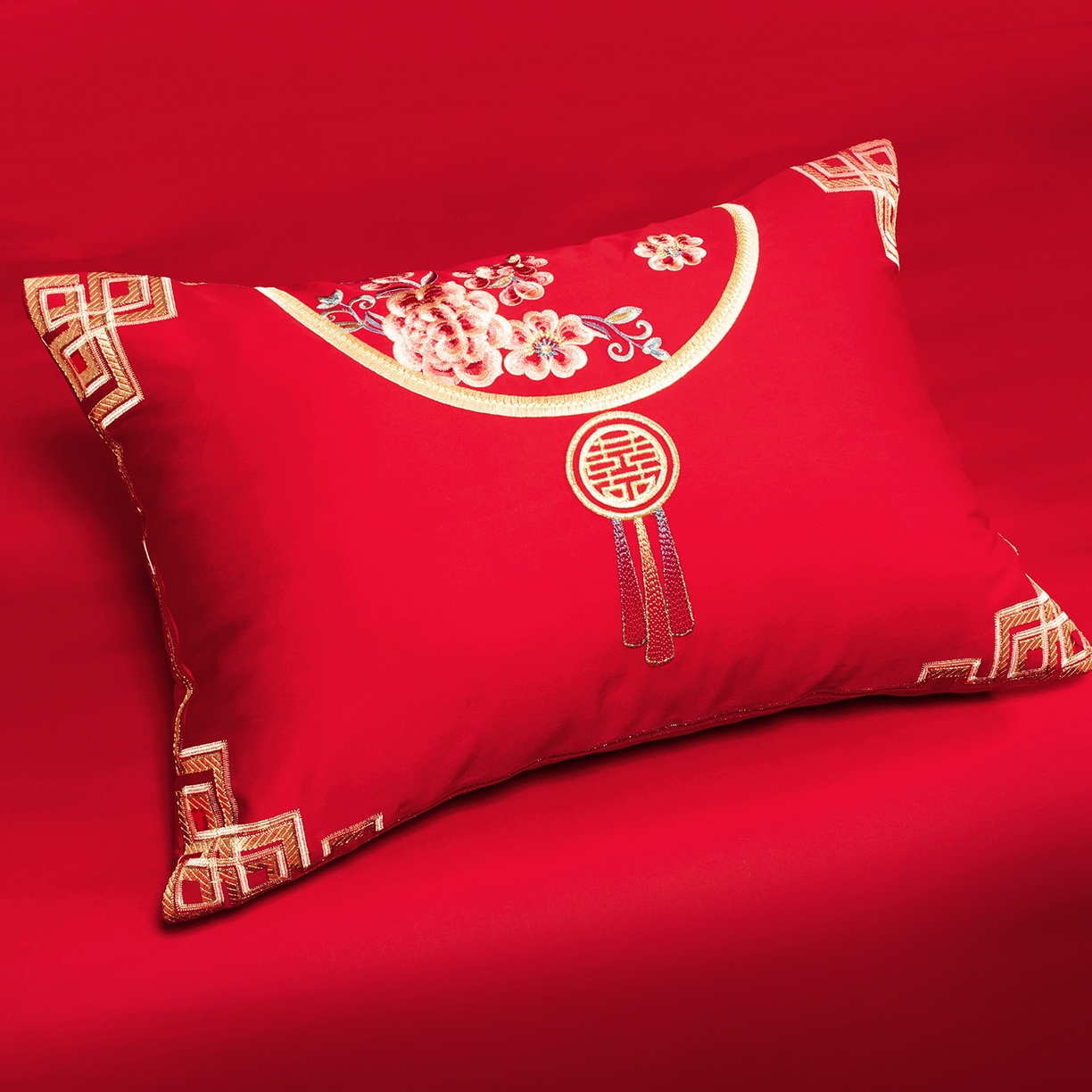 91家纺网 家纺一手货源 找家纺 柏拉图 2025新款100s贡缎长绒棉提花婚庆系列四件套多件套 一往情深