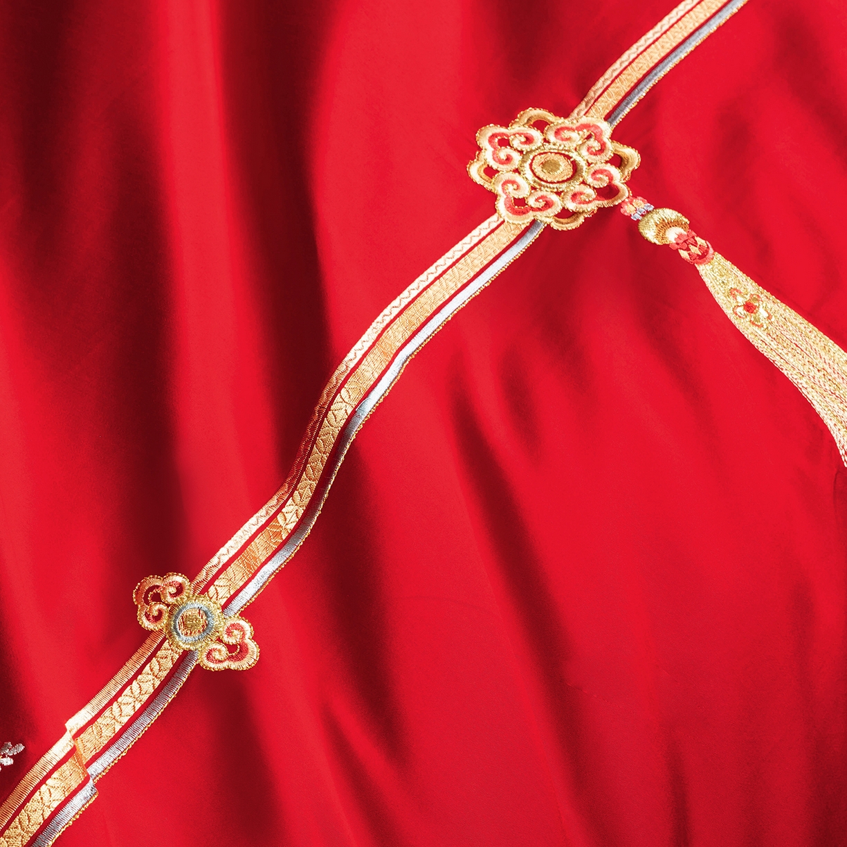 91家纺网 家纺一手货源 找家纺 柏拉图 2025新款100s贡缎长绒棉提花婚庆系列四件套多件套 一往情深