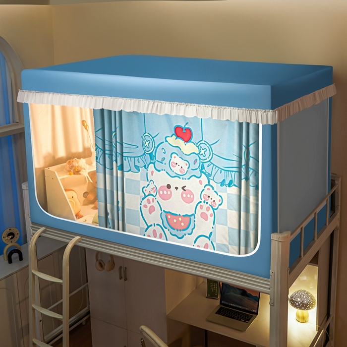 91家纺网 家纺一手货源 找家纺 （总）卓尔居 2025新款学生遮光床帘涂层花边卡通系列-风格二