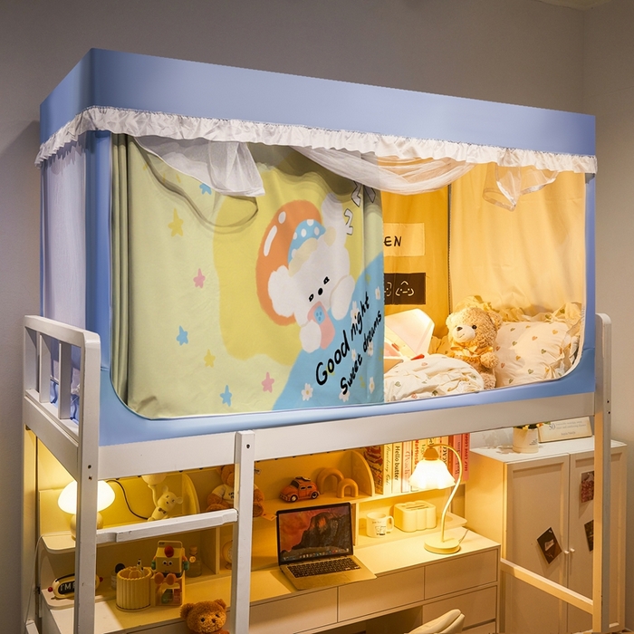 91家纺网 家纺一手货源 找家纺 （总）卓尔居 2025新款学生遮光床帘涂层花边卡通系列-风格二