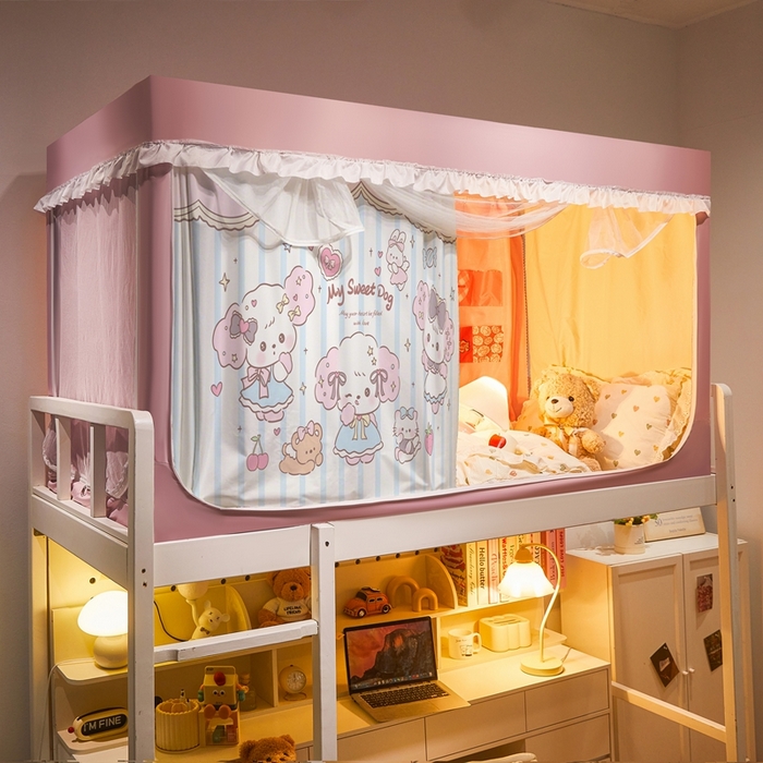 91家纺网 家纺一手货源 找家纺 （总）卓尔居 2025新款学生遮光床帘涂层花边卡通系列-风格二