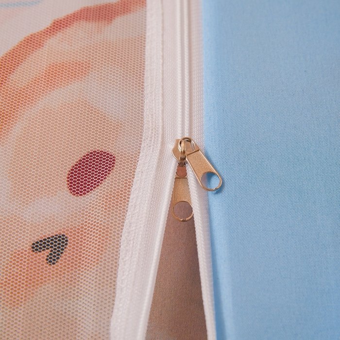 91家纺网 家纺一手货源 找家纺 卓尔居 2025新款学生遮光床帘涂层花边卡通系列-风格二 奶茶色小熊