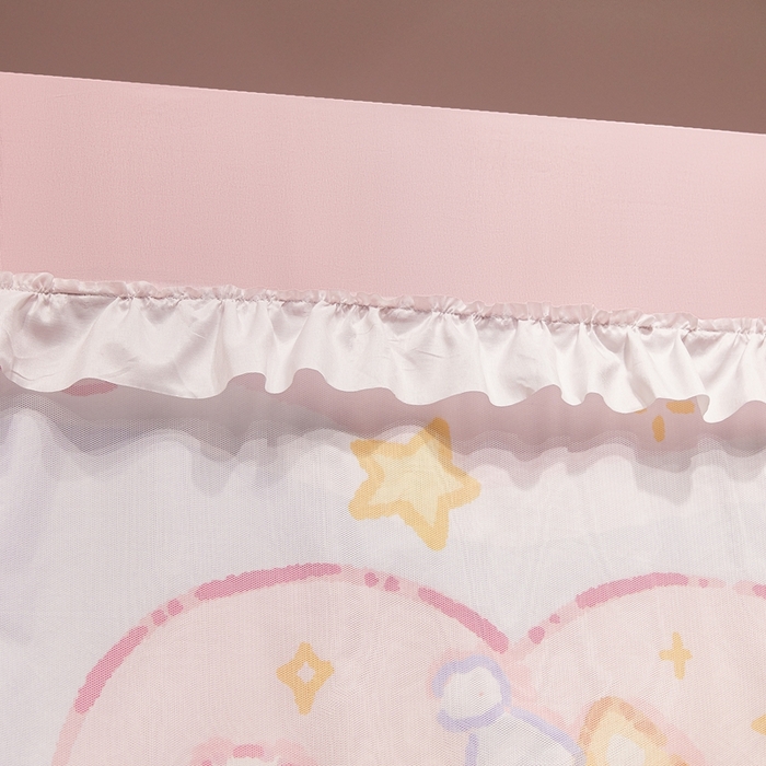 91家纺网 家纺一手货源 找家纺 卓尔居 2025新款学生遮光床帘涂层花边卡通系列-风格二 爱心动物