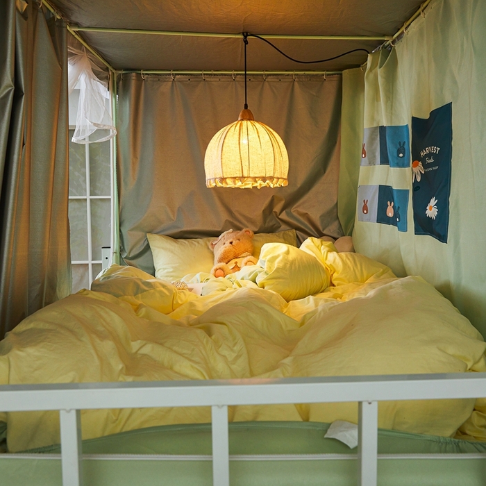 91家纺网 家纺一手货源 找家纺 卓尔居 2025新款学生遮光床帘涂层花边卡通系列-风格二 布偶猫