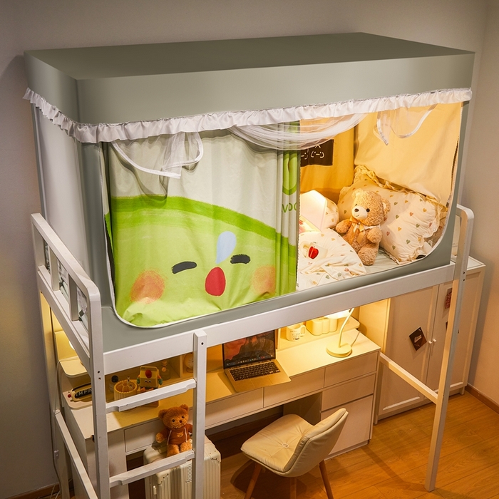 91家纺网 家纺一手货源 找家纺 卓尔居 2025新款学生遮光床帘涂层花边卡通系列-风格二 牛油果