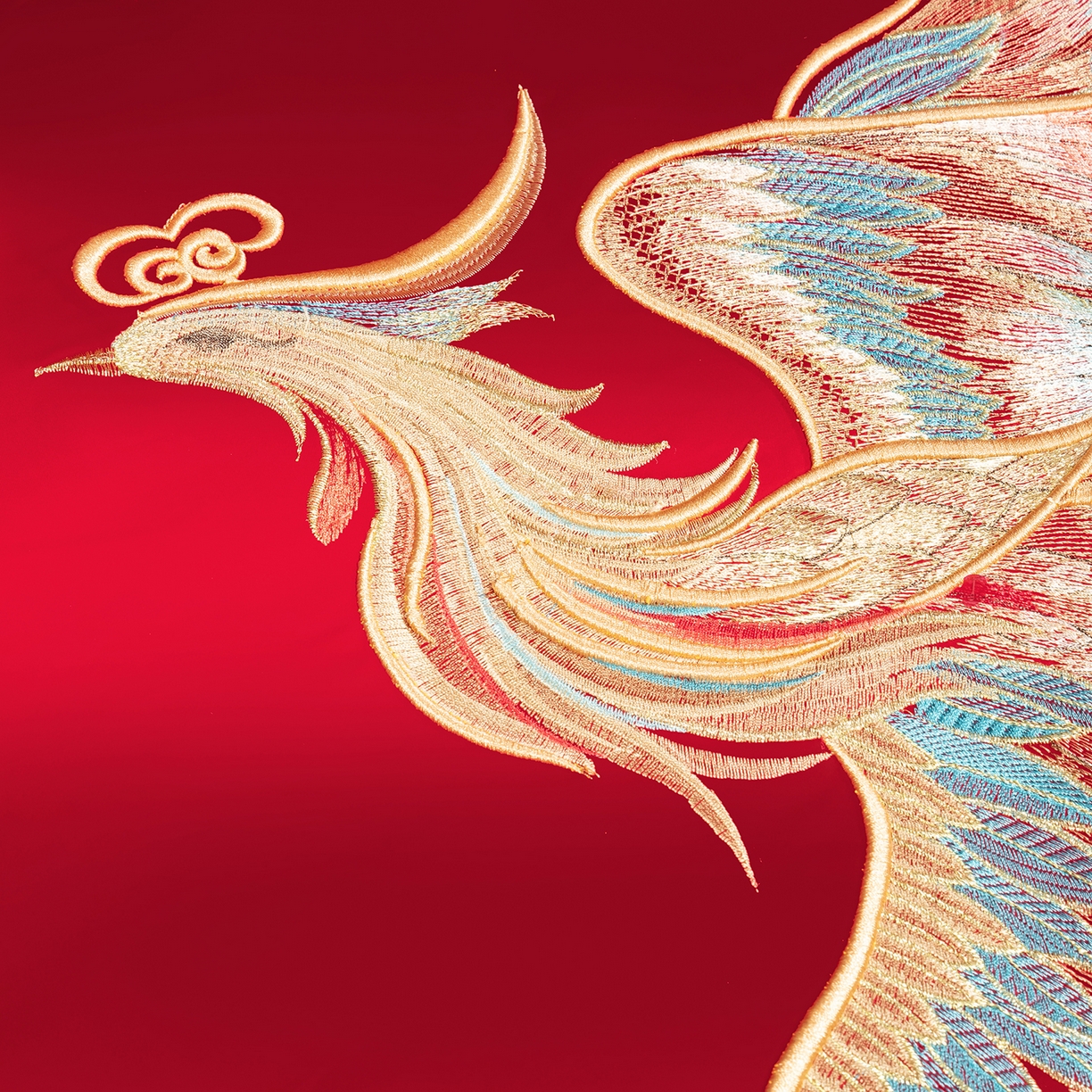 91家纺网 家纺一手货源 找家纺 柏拉图 2025新款100s长绒棉贡缎提花重工艺刺绣婚庆四件套多件套 龙凤添喜