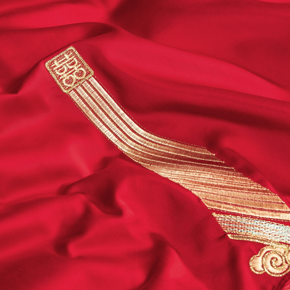 91家纺网 家纺一手货源 找家纺 柏拉图 2025新款100s贡缎长绒棉提花婚庆系列四件套多件套 相爱相守