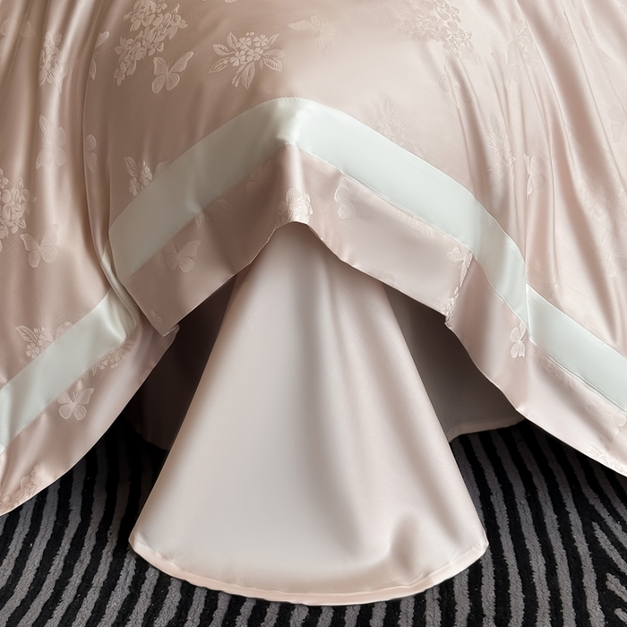 91家纺网 家纺一手货源 找家纺 （总）花时间 2025新款天丝棉提花四件套-翩舞