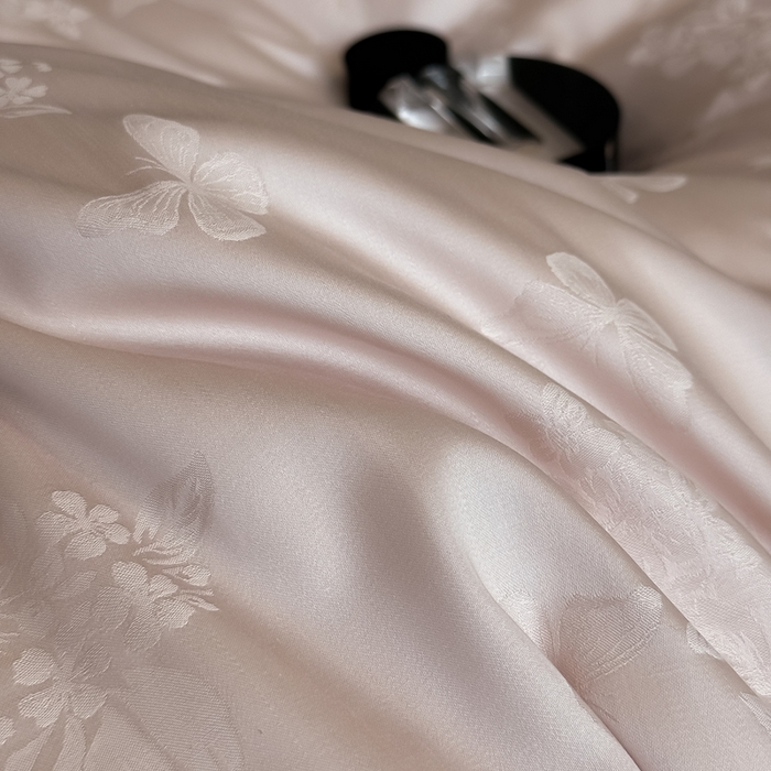 91家纺网 家纺一手货源 找家纺 花时间 2025新款天丝棉提花四件套-翩舞 翩舞-粉