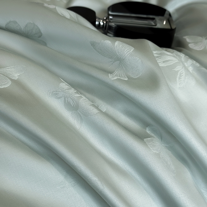 91家纺网 家纺一手货源 找家纺 花时间 2025新款天丝棉提花四件套-翩舞 翩舞-绿