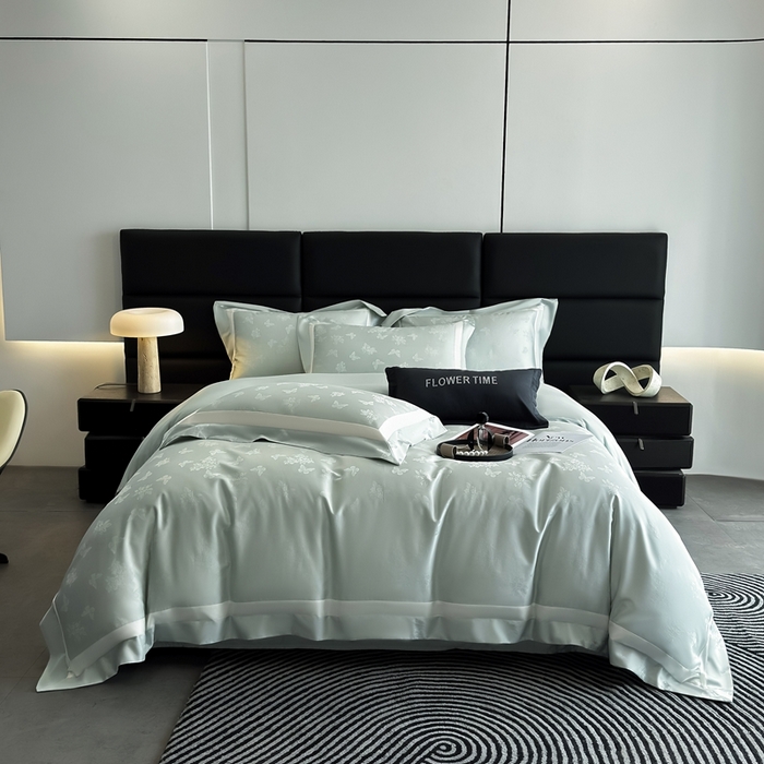 花时间 2025新款天丝棉提花四件套-翩舞 翩舞-绿