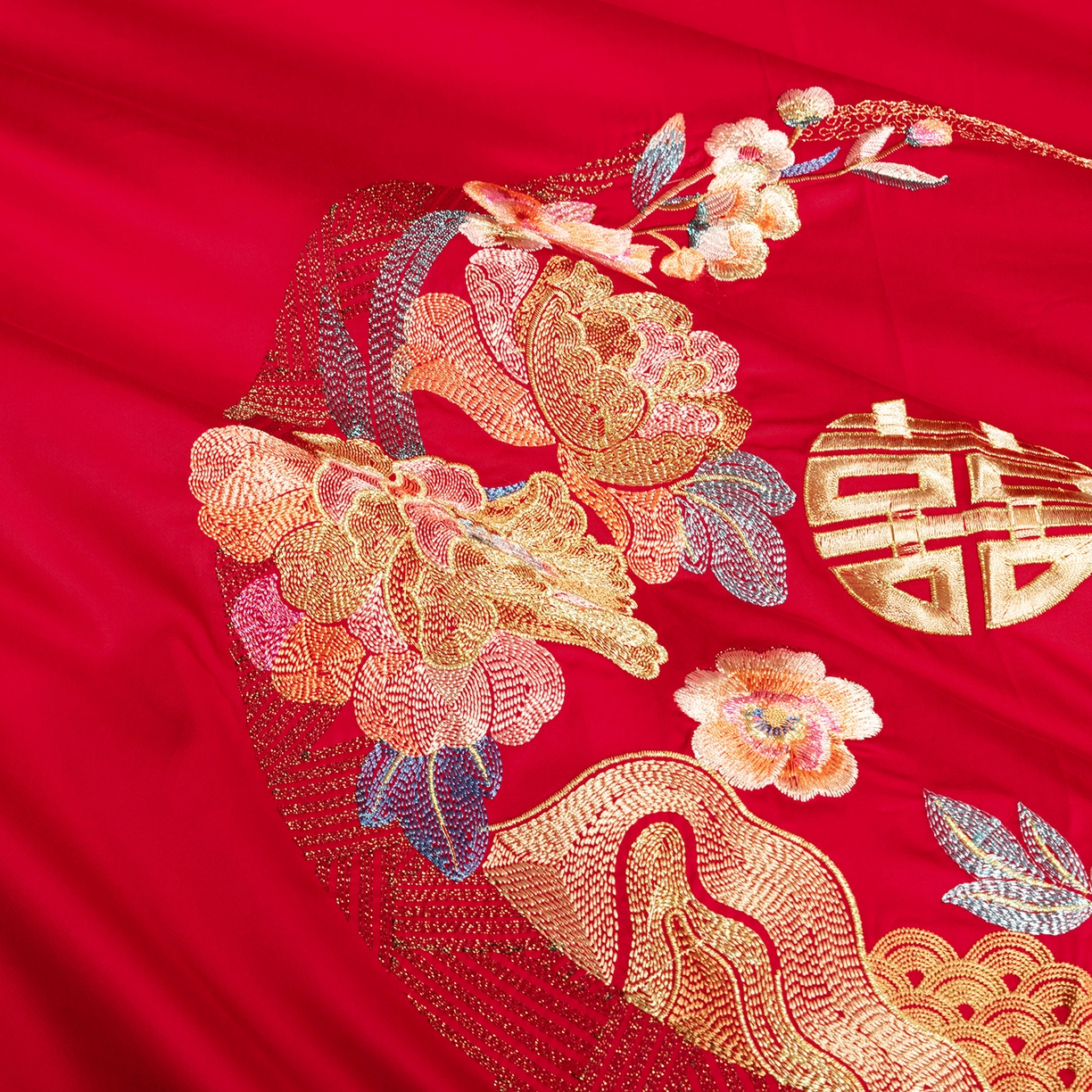 91家纺网 家纺一手货源 找家纺 柏拉图 2025新款100s贡缎长绒棉提花婚庆系列四件套多件套 浪漫花语