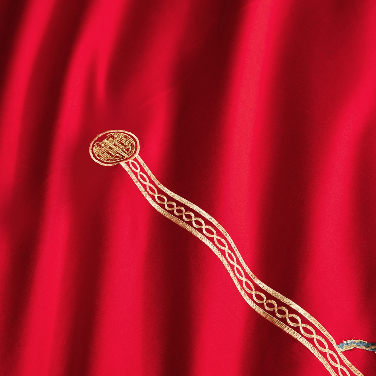 91家纺网 家纺一手货源 找家纺 柏拉图 2025新款100s贡缎长绒棉提花婚庆系列四件套多件套 花开迎喜