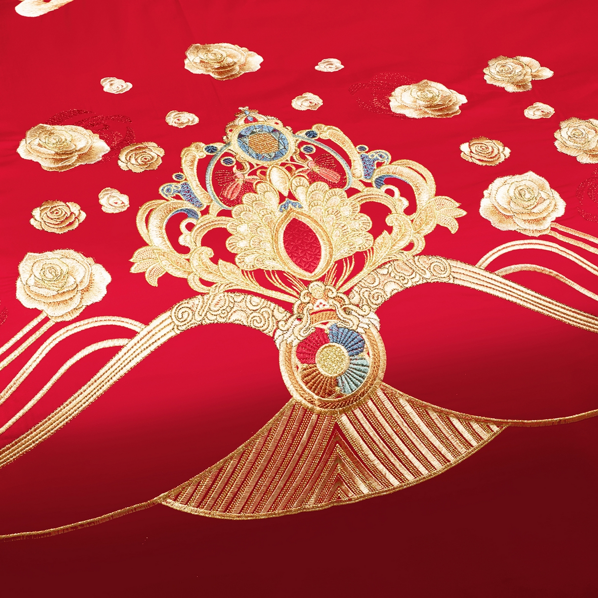 91家纺网 家纺一手货源 找家纺 柏拉图 2025新款100s贡缎长绒棉提花婚庆系列四件套多件套 浪漫婚约