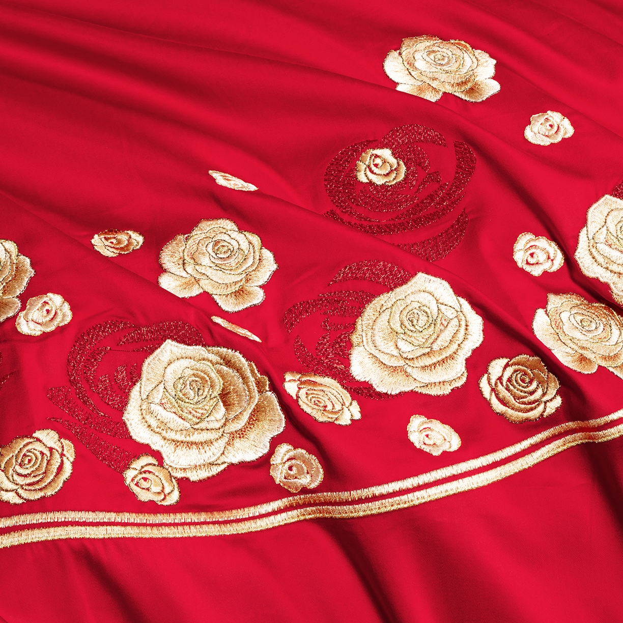 91家纺网 家纺一手货源 找家纺 柏拉图 2025新款100s贡缎长绒棉提花婚庆系列四件套多件套 浪漫婚约