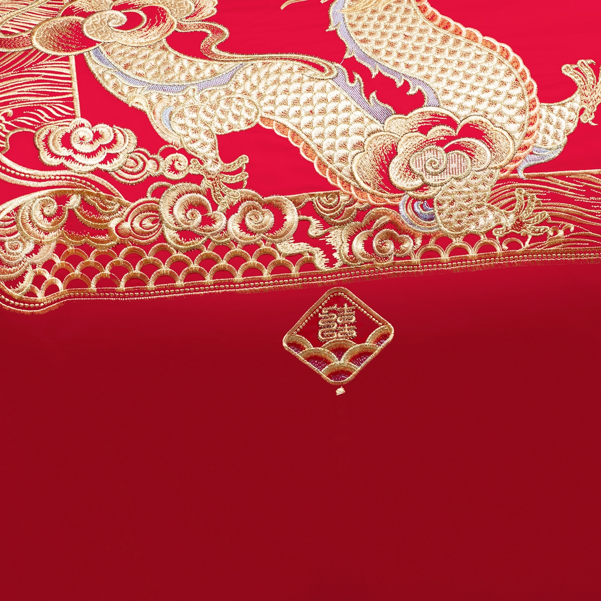 91家纺网 家纺一手货源 找家纺 柏拉图 2025新款100s贡缎长绒棉提花婚庆系列四件套多件套 佳偶天成