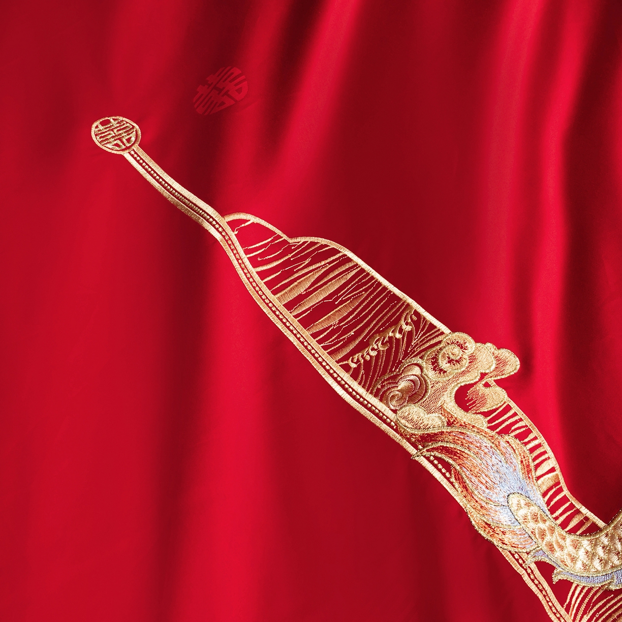 91家纺网 家纺一手货源 找家纺 柏拉图 2025新款100s贡缎长绒棉提花婚庆系列四件套多件套 佳偶天成