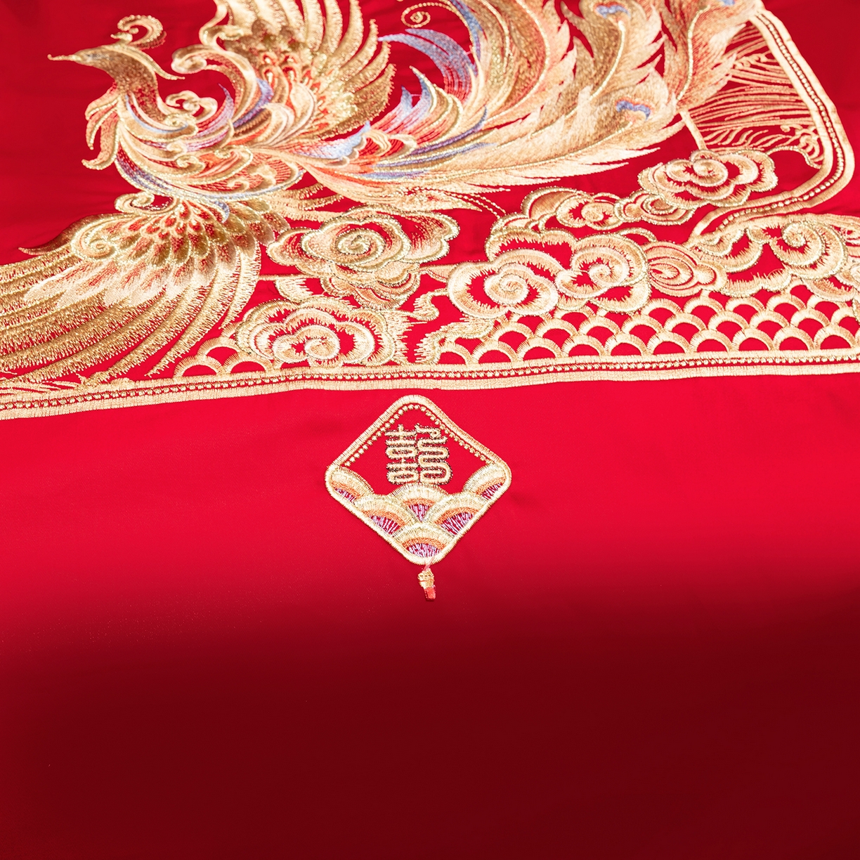 91家纺网 家纺一手货源 找家纺 柏拉图 2025新款100s贡缎长绒棉提花婚庆系列四件套多件套 佳偶天成