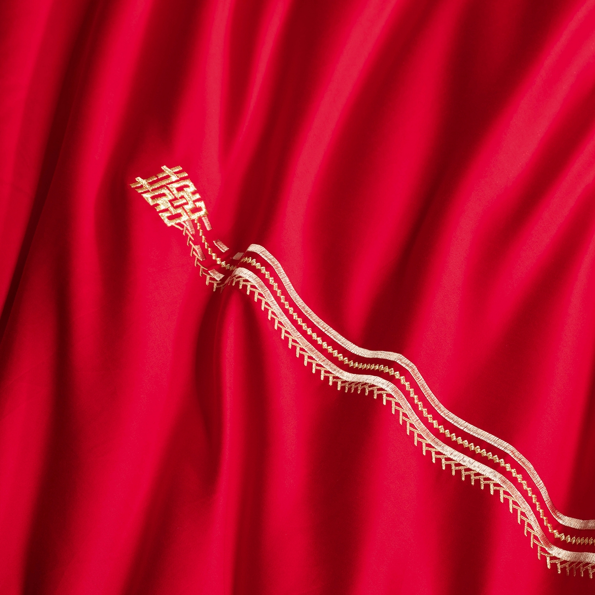 91家纺网 家纺一手货源 找家纺 柏拉图 2025新款100s贡缎长绒棉提花婚庆系列四件套多件套 龙凤爱恋