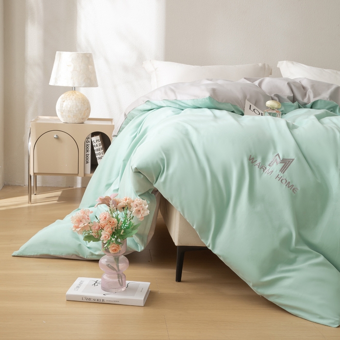 91家纺网 家纺一手货源 找家纺 （总）憨豆家纺 2025新款全棉磨毛加厚长绒棉单被套纯色学生宿舍贡缎100%纯棉被套