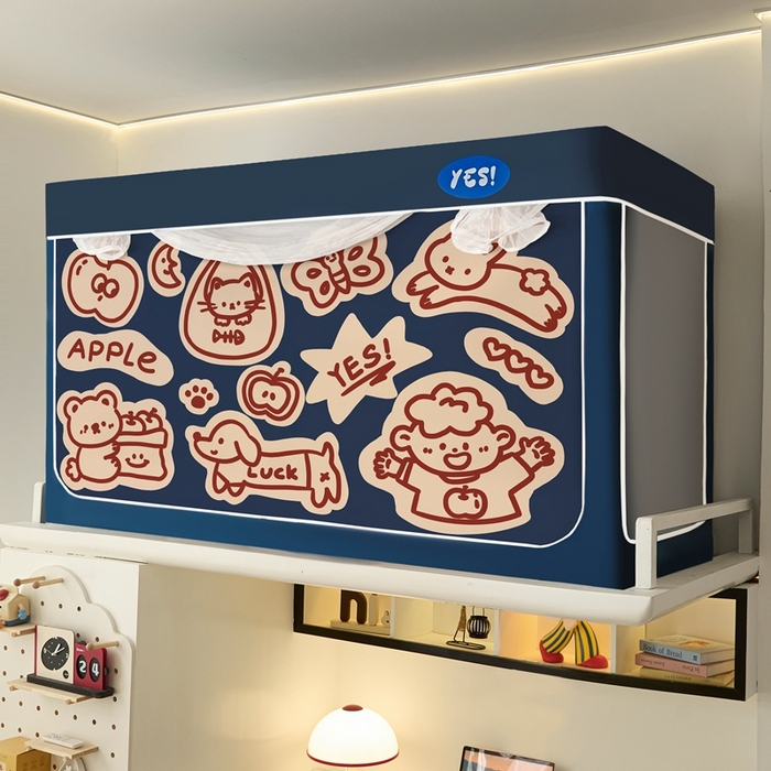 91家纺网 家纺一手货源 找家纺 卓尔居 2025新款学生遮光蚊帐 线条动物