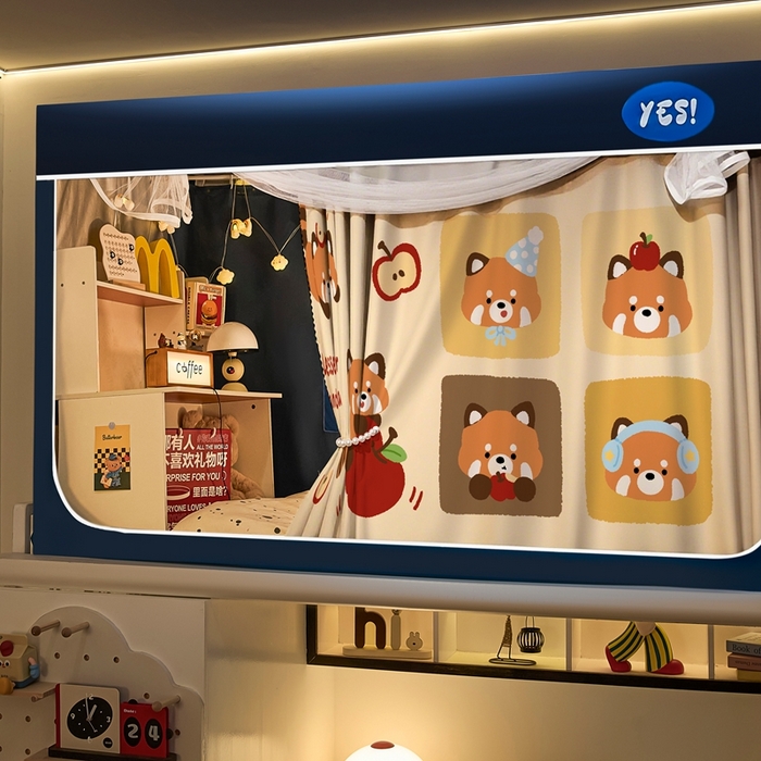 91家纺网 家纺一手货源 找家纺 卓尔居 2025新款学生遮光蚊帐 小浣熊