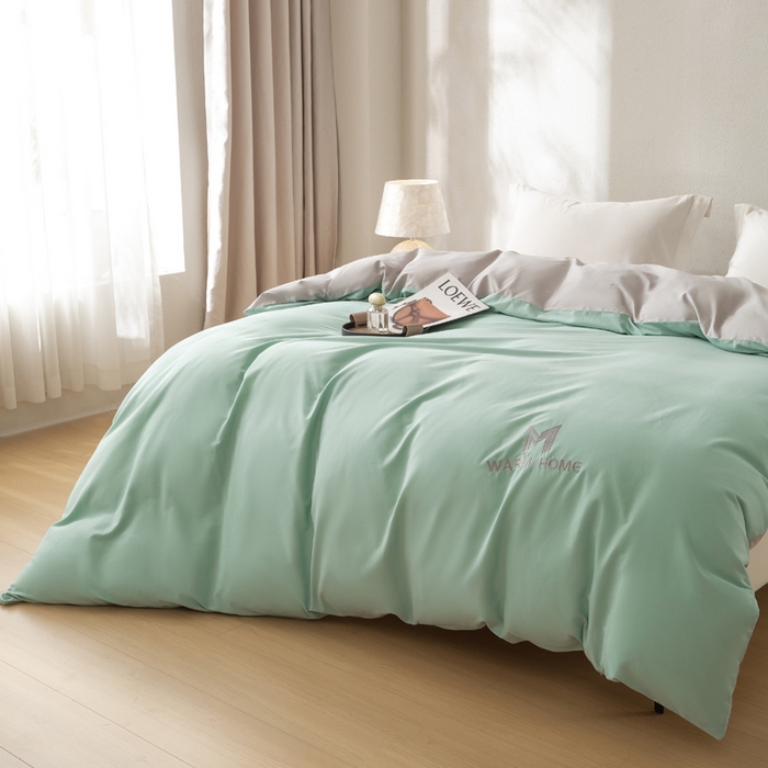 91家纺网 家纺一手货源 找家纺 （总）憨豆家纺 2025新款全棉磨毛加厚长绒棉单被套纯色学生宿舍贡缎100%纯棉被套