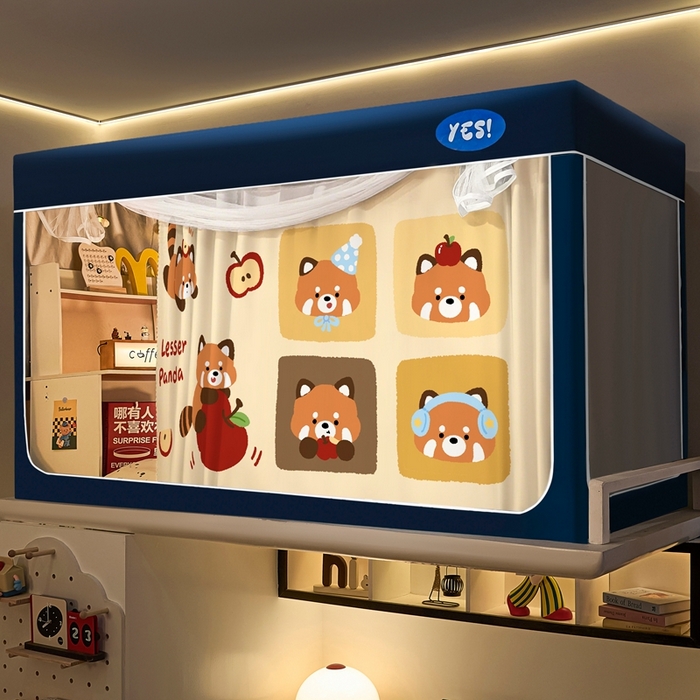 91家纺网 家纺一手货源 找家纺 卓尔居 2025新款学生遮光蚊帐 小浣熊