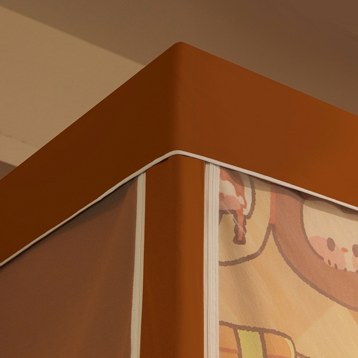 91家纺网 家纺一手货源 找家纺 卓尔居 2025新款学生遮光蚊帐 咖啡厅女孩