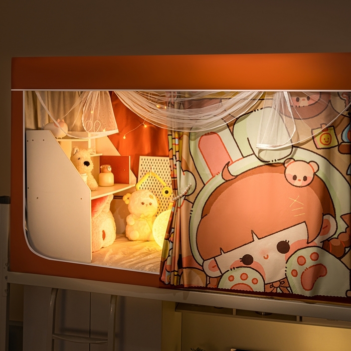 91家纺网 家纺一手货源 找家纺 卓尔居 2025新款学生遮光蚊帐 咖啡厅女孩