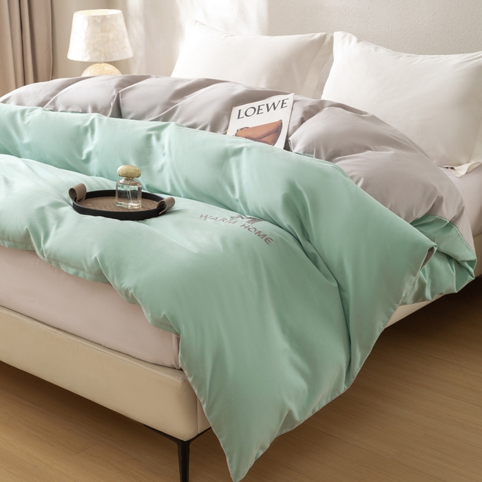 91家纺网 家纺一手货源 找家纺 （总）憨豆家纺 2025新款全棉磨毛加厚长绒棉单被套纯色学生宿舍贡缎100%纯棉被套