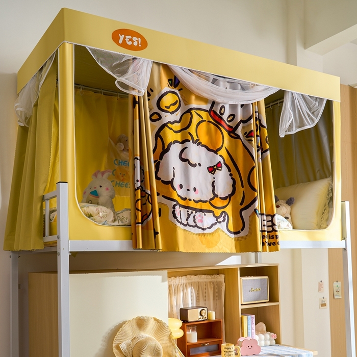 91家纺网 家纺一手货源 找家纺 卓尔居 2025新款学生遮光蚊帐 奶酪狗