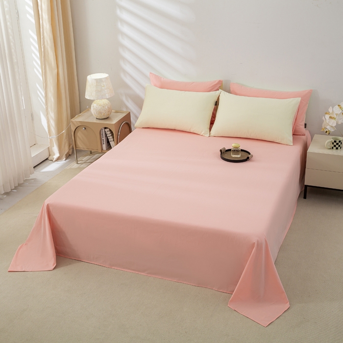 91家纺网 家纺一手货源 找家纺 （总）沃尔居 2025新款全棉磨毛床单加厚长绒棉纯色学生宿舍贡缎100%纯棉床单