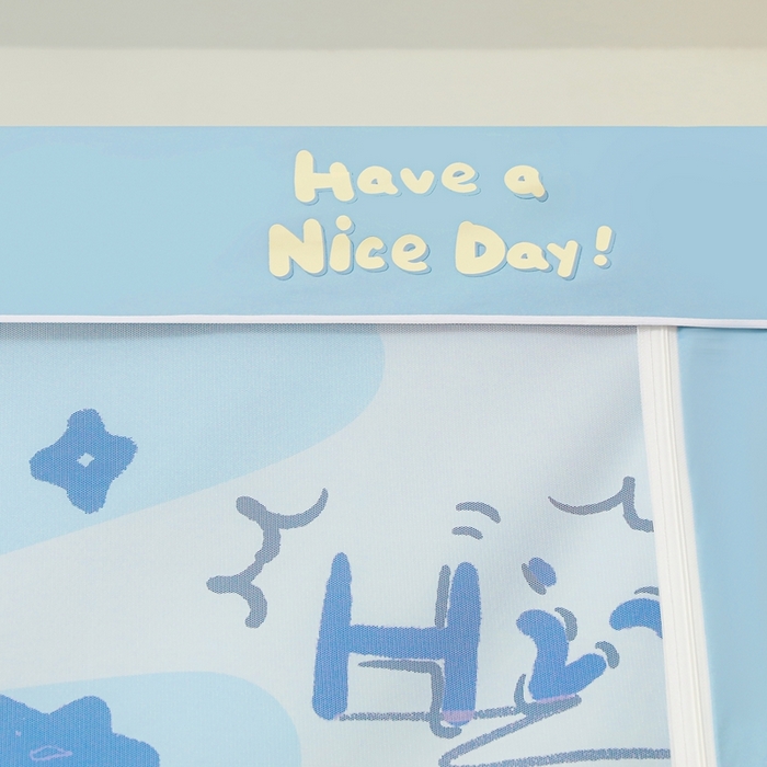 91家纺网 家纺一手货源 找家纺 卓尔居 2025新款学生遮光蚊帐 蓝色小狗