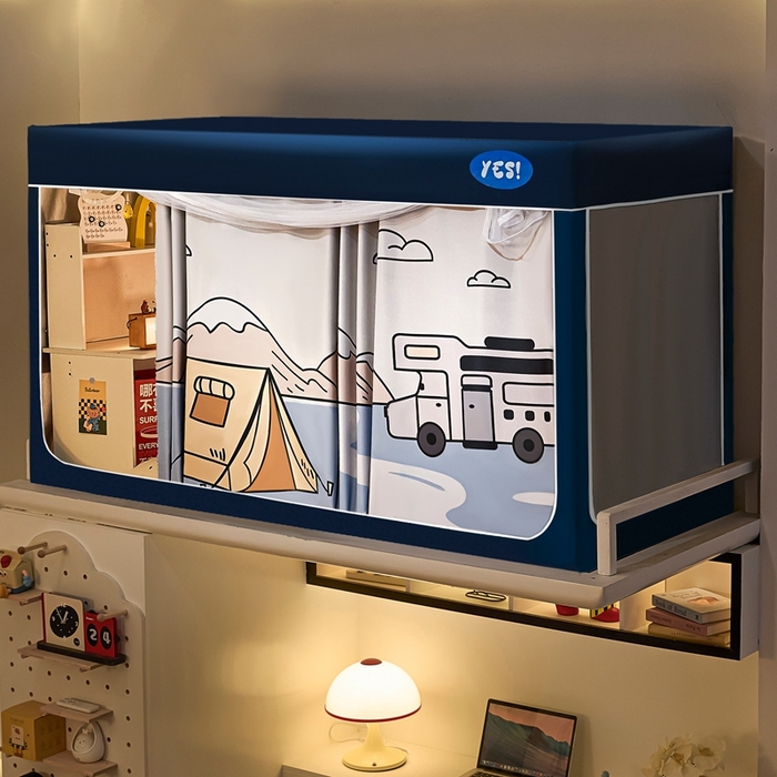 91家纺网 家纺一手货源 找家纺 卓尔居 2025新款学生遮光蚊帐 露营时光