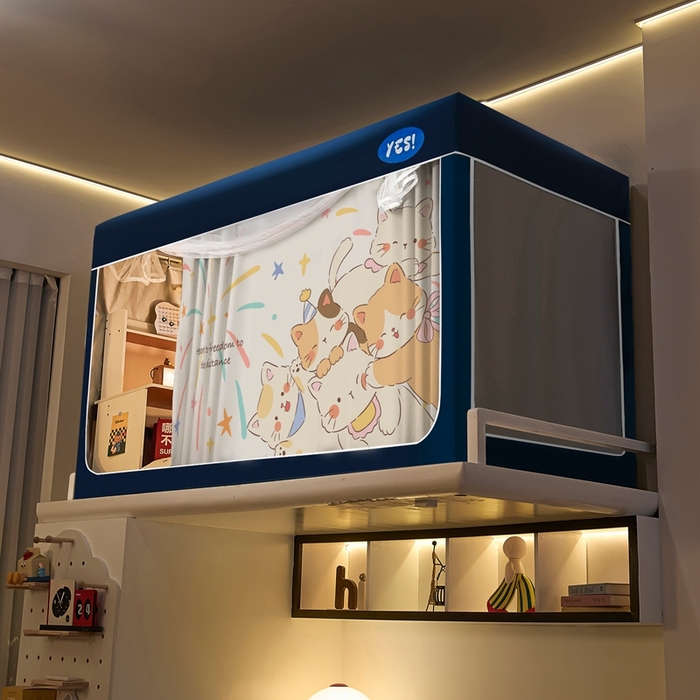 91家纺网 家纺一手货源 找家纺 卓尔居 2025新款学生遮光蚊帐 烟花小猫