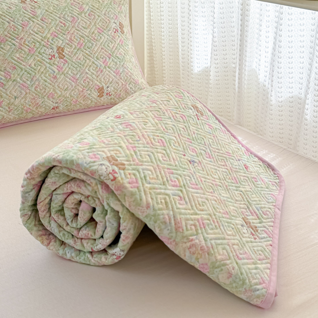 91家纺网 家纺一手货源 找家纺 （总）简宜家居（朝初家纺） 2025新款纯棉夹棉床盖学生三件套