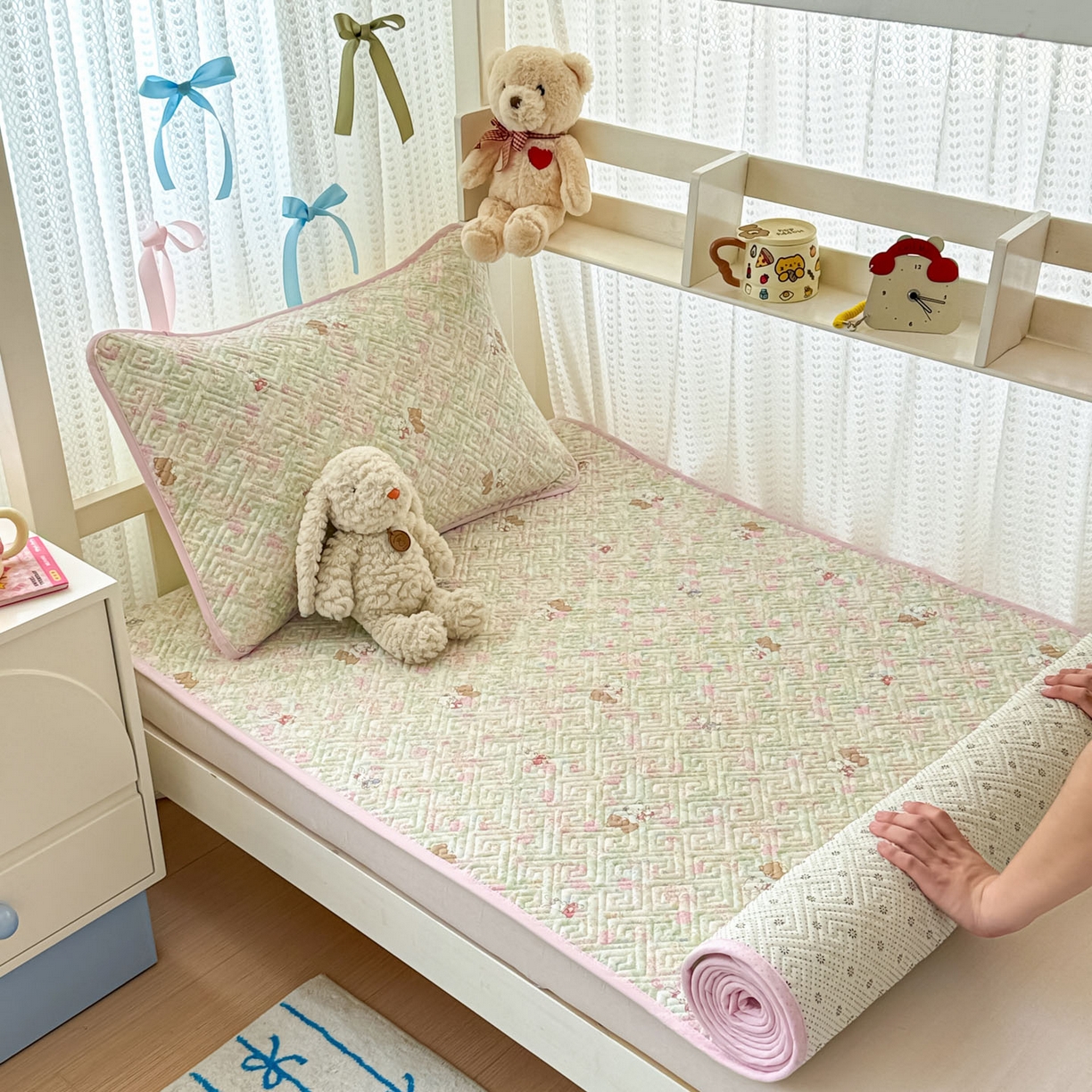 91家纺网 家纺一手货源 找家纺 （总）简宜家居（朝初家纺） 2025新款纯棉夹棉床盖学生三件套