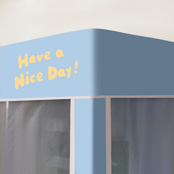 91家纺网 家纺一手货源 找家纺 卓尔居 2025新款学生遮光蚊帐 Blue弹！