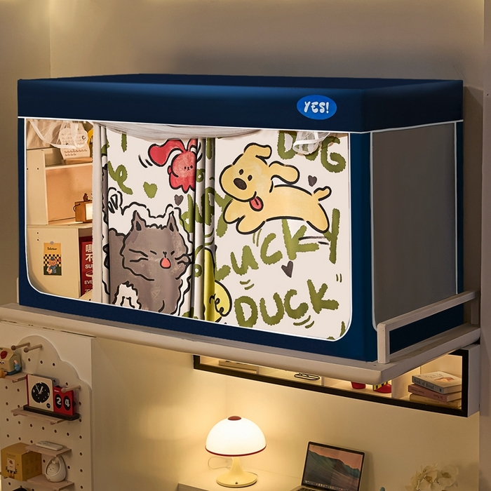 91家纺网 家纺一手货源 找家纺 卓尔居 2025新款学生遮光蚊帐 搞怪动物