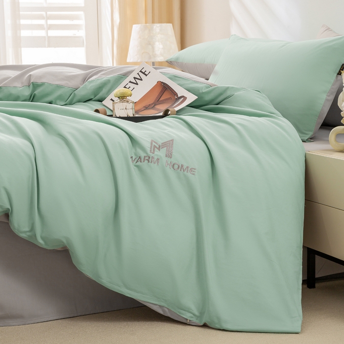 91家纺网 家纺一手货源 找家纺 （总）憨豆家纺 2025新款全棉磨毛加厚长绒棉单被套纯色学生宿舍贡缎100%纯棉被套