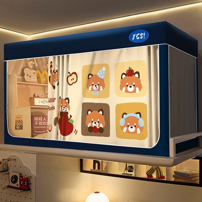 91家纺网 家纺一手货源 找家纺 卓尔居 2025新款学生遮光蚊帐 小浣熊