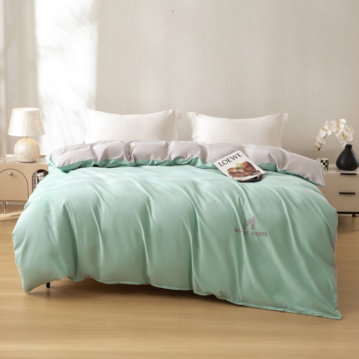91家纺网 家纺一手货源 找家纺 （总）憨豆家纺 2025新款全棉磨毛加厚长绒棉单被套纯色学生宿舍贡缎100%纯棉被套