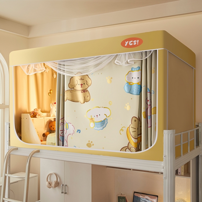 91家纺网 家纺一手货源 找家纺 卓尔居 2025新款学生遮光蚊帐 猫猫狗狗