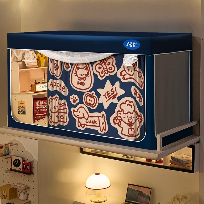 91家纺网 家纺一手货源 找家纺 卓尔居 2025新款学生遮光蚊帐 线条动物