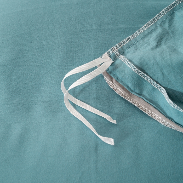 91家纺网 家纺一手货源 找家纺 沃尔居 2025新款全棉磨毛加厚长绒棉单被套纯色学生宿舍贡缎100%纯棉被套 梦境--远山雾蓝