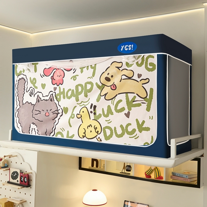 91家纺网 家纺一手货源 找家纺 卓尔居 2025新款学生遮光蚊帐 搞怪动物