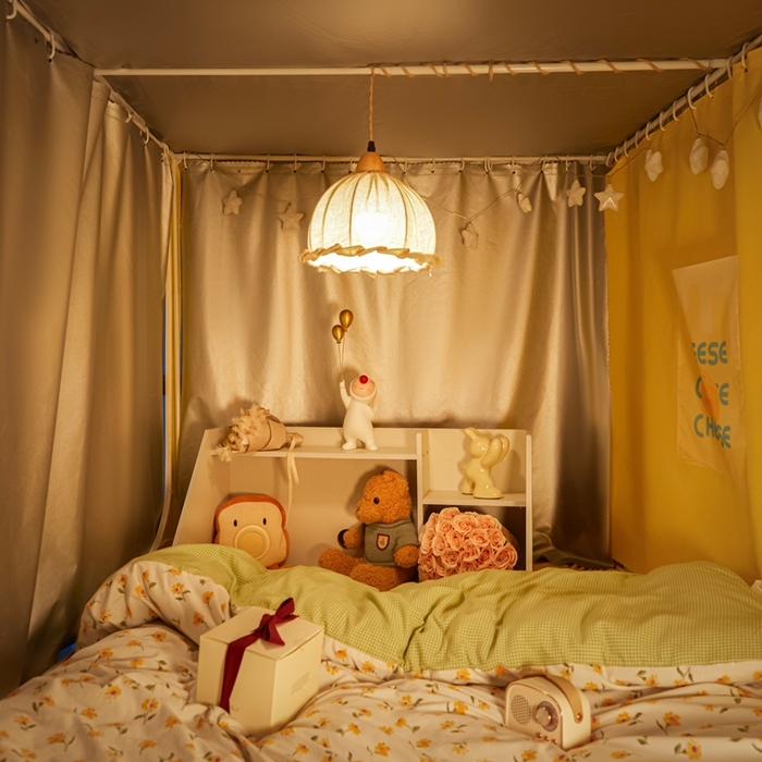 91家纺网 家纺一手货源 找家纺 卓尔居 2025新款学生遮光蚊帐 猫猫狗狗